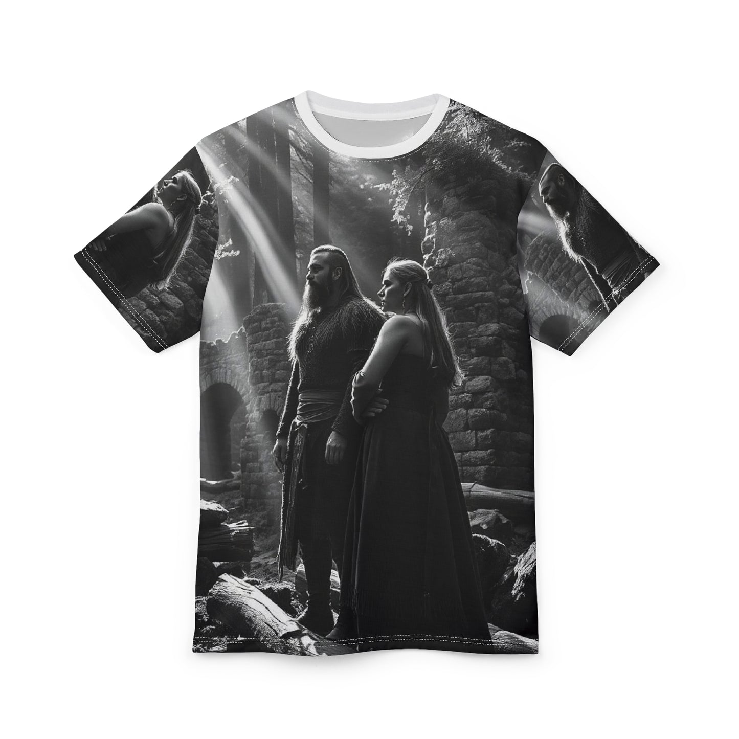 Viking Couple Scene All-Over Print Tee