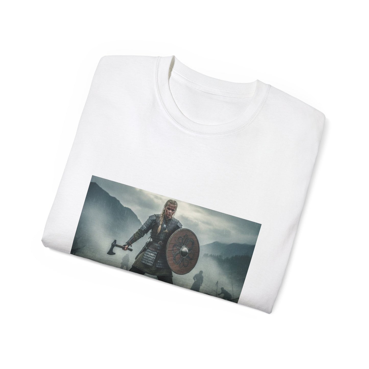 Viking Warrior T‑Shirt — Shield & Axe Norse Battle Graphic Tee