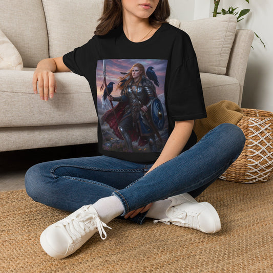Valkyrie Warrior T-Shirt — Norse Shieldmaiden Art Tee