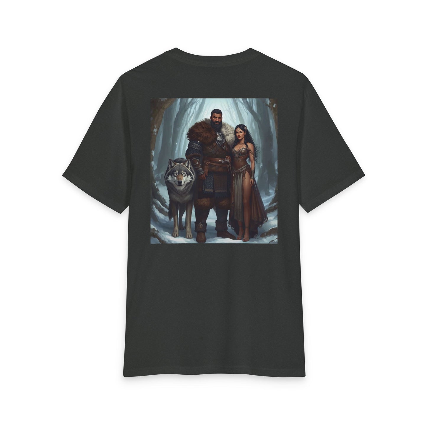 Viking Couple & Wolf Fantasy T-Shirt