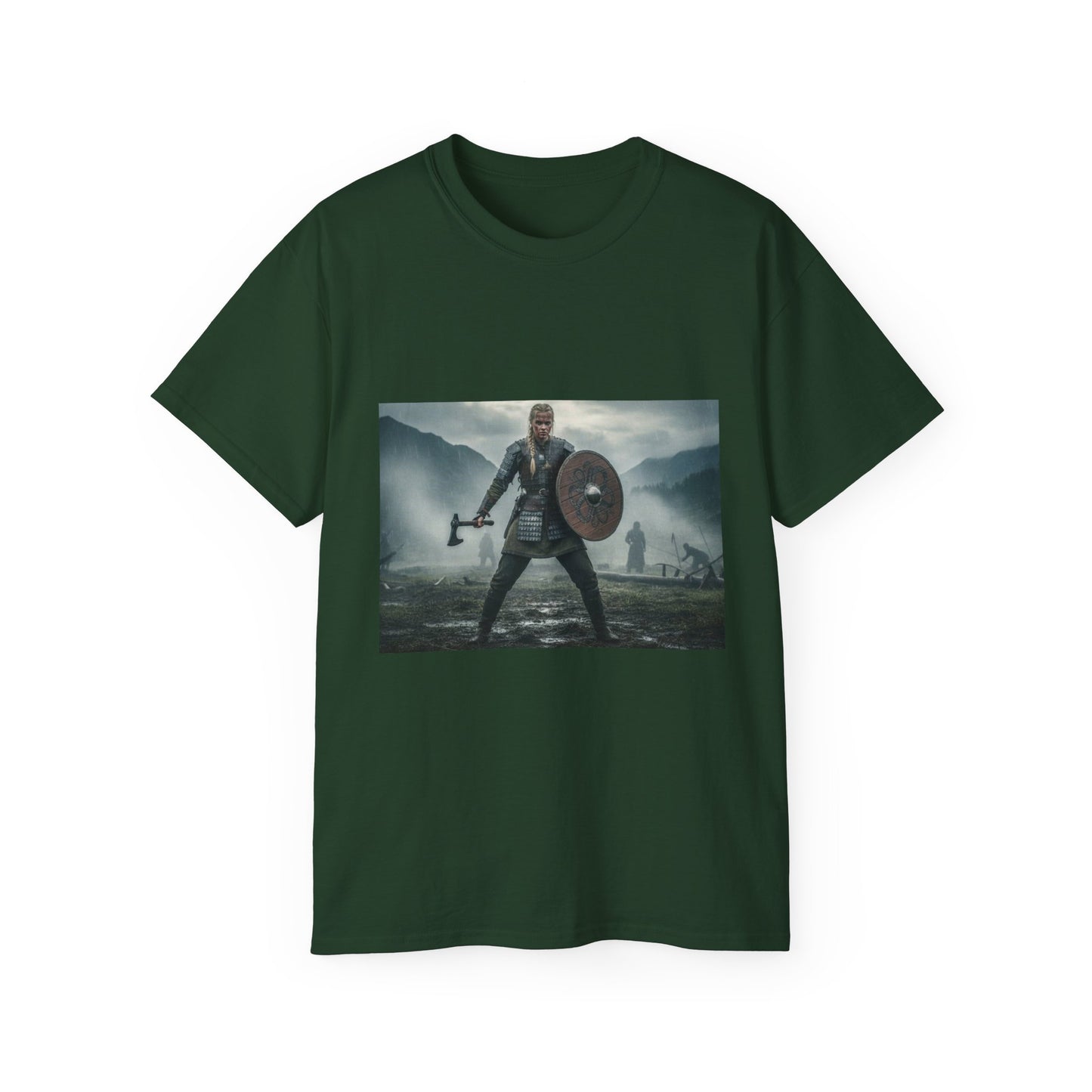 Viking Warrior T‑Shirt — Shield & Axe Norse Battle Graphic Tee