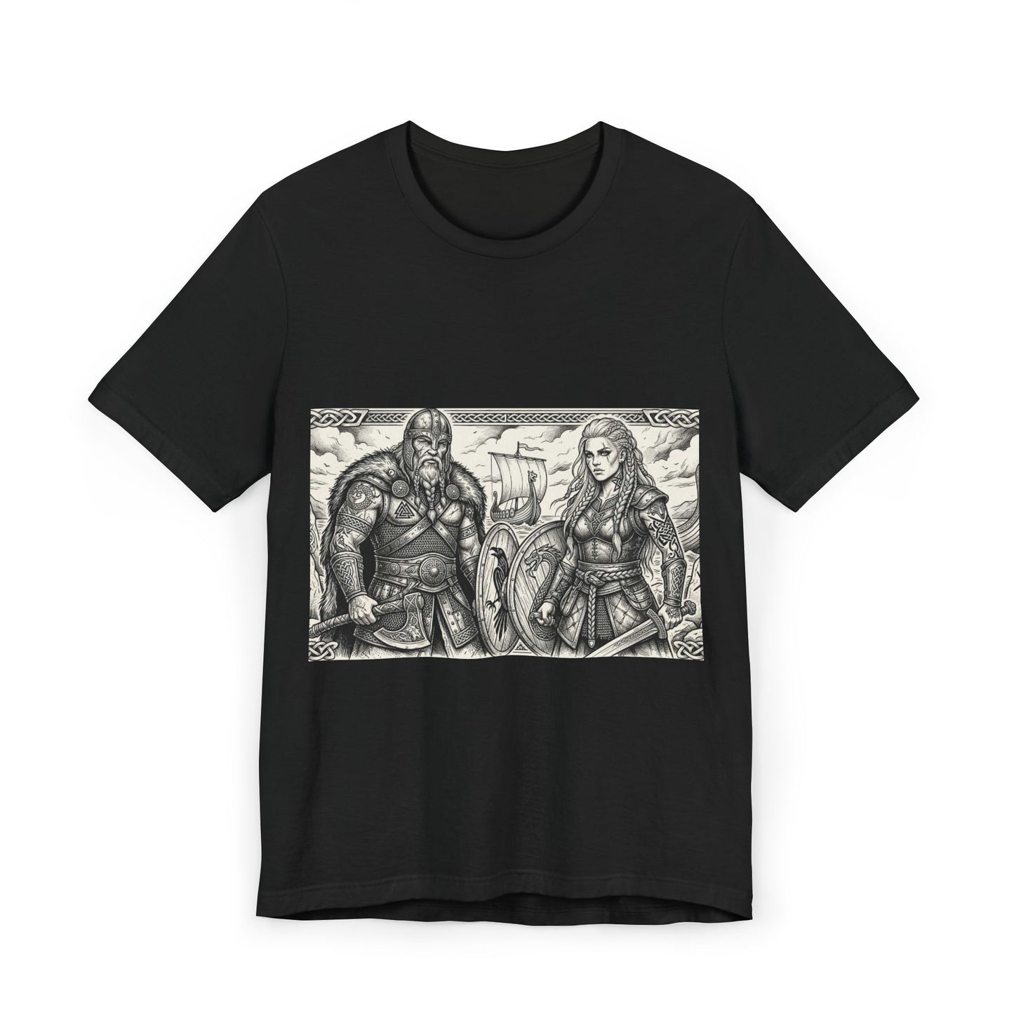 Viking Warriors Illustration T‑Shirt