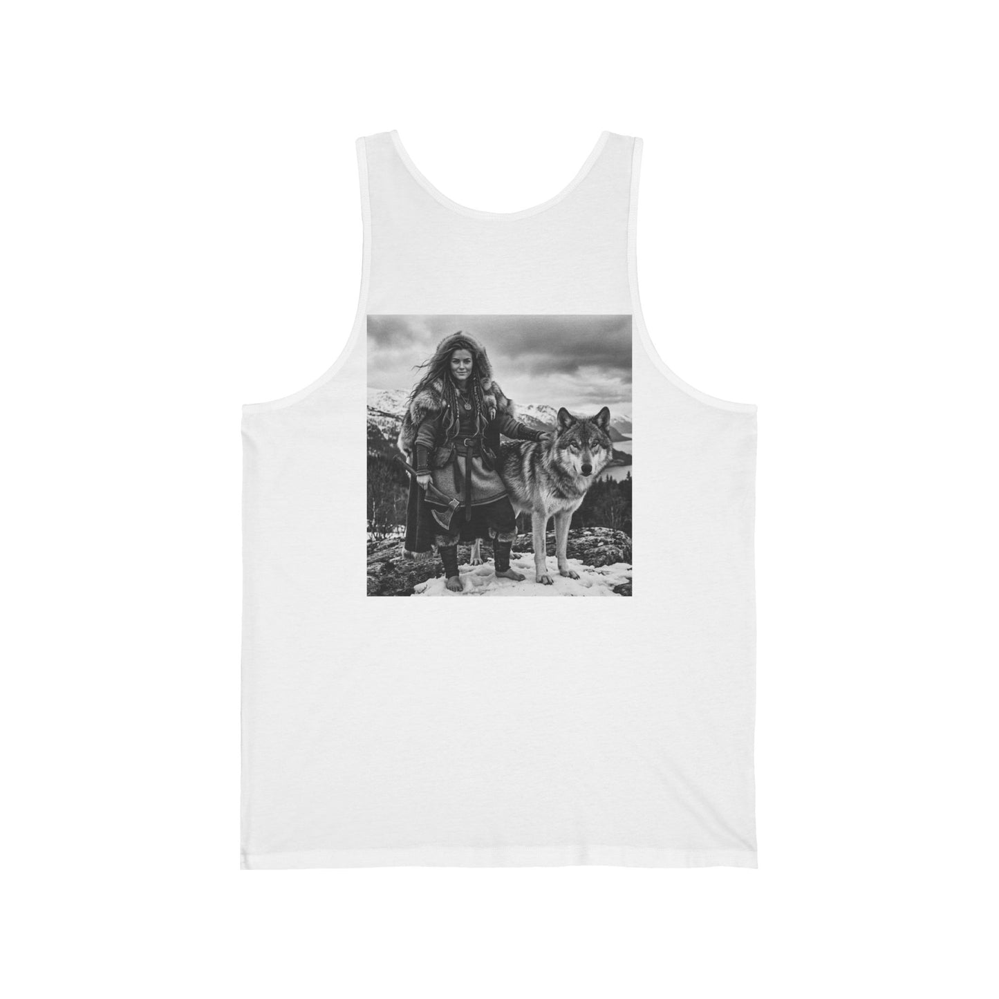 Viking Warrior & Wolf Tank Top — Nordic Mythology Graphic Tank