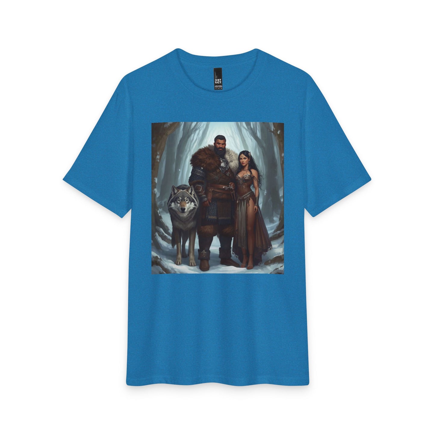 Viking Couple & Wolf Fantasy T-Shirt
