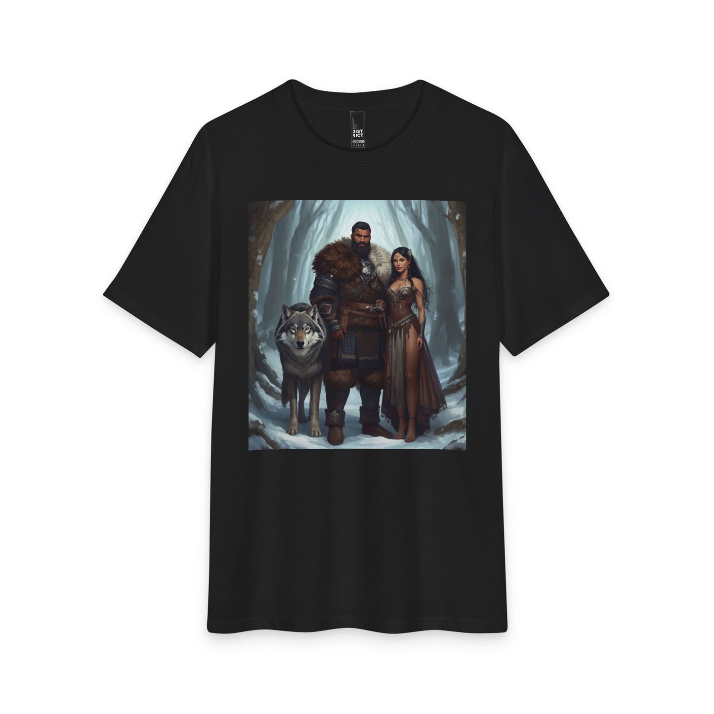 Viking Couple & Wolf Fantasy T-Shirt