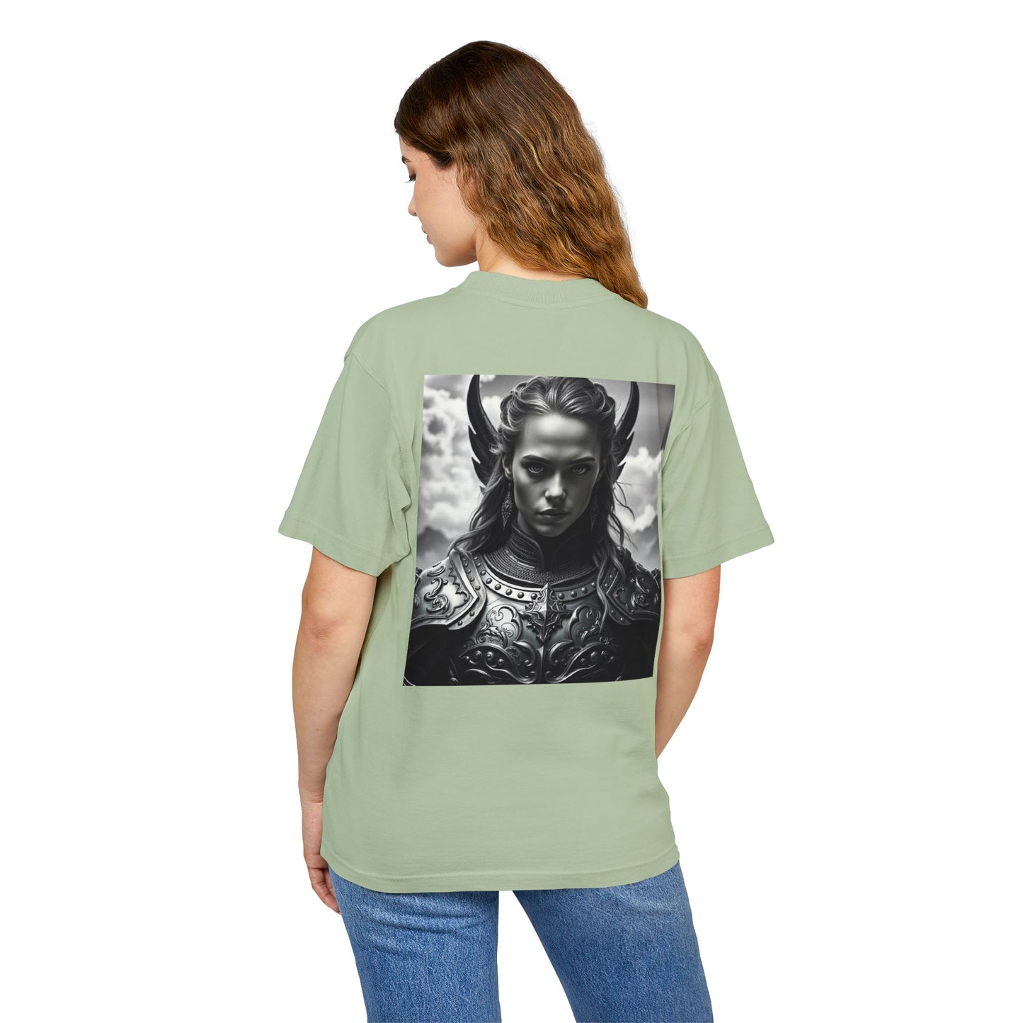 Valkyrie Warrior Tee — Mythic Black & White Armor Portrait T‑Shirt