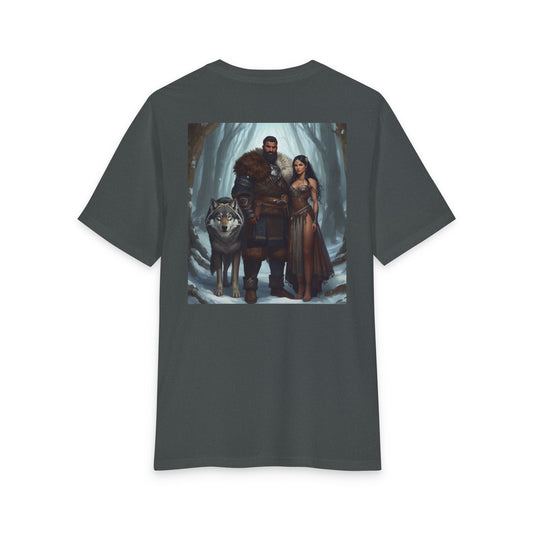 Viking Couple & Wolf Fantasy T-Shirt