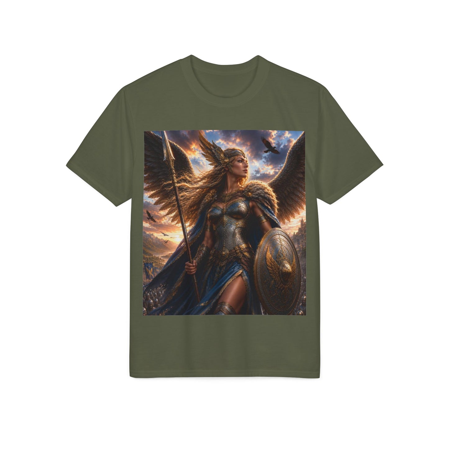 Valkyrie Warrior T-Shirt — Norse Shieldmaiden Fantasy Graphic Tee