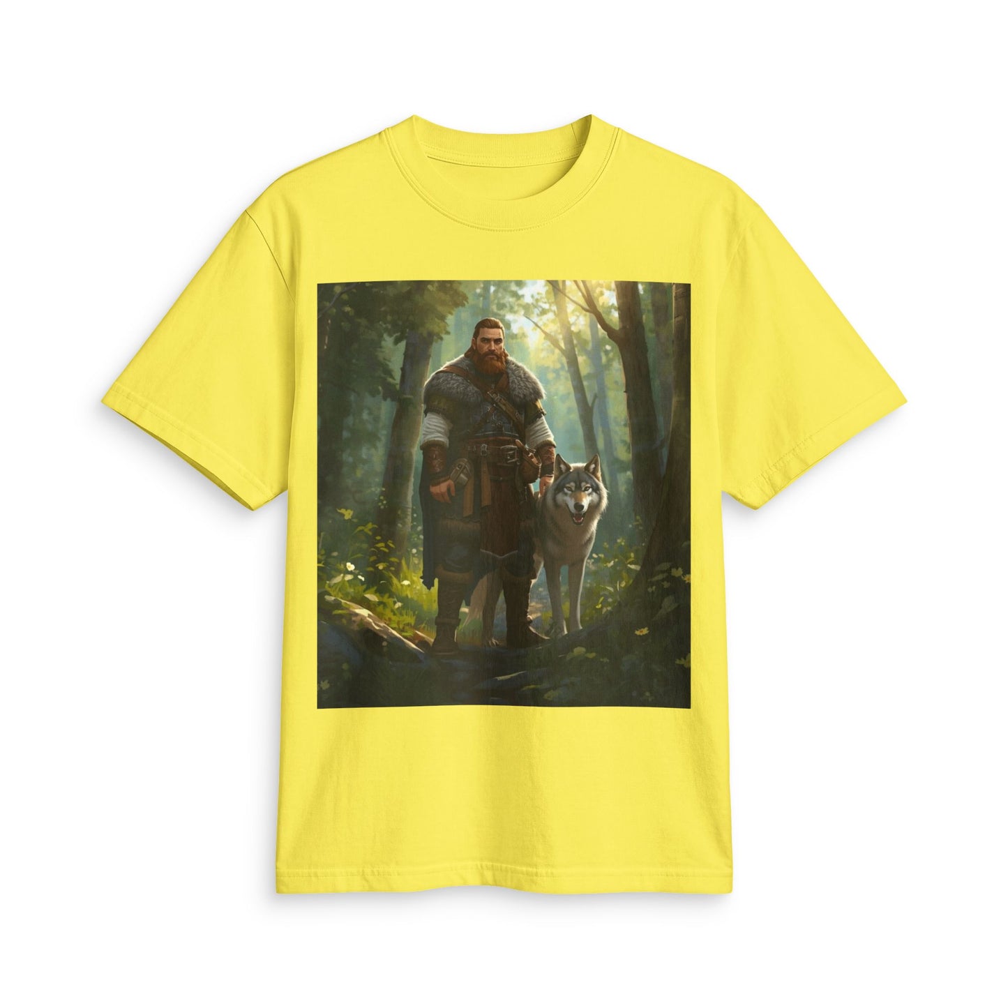 Viking Woodsman T‑Shirt – Warrior and Wolf Forest Graphic Tee