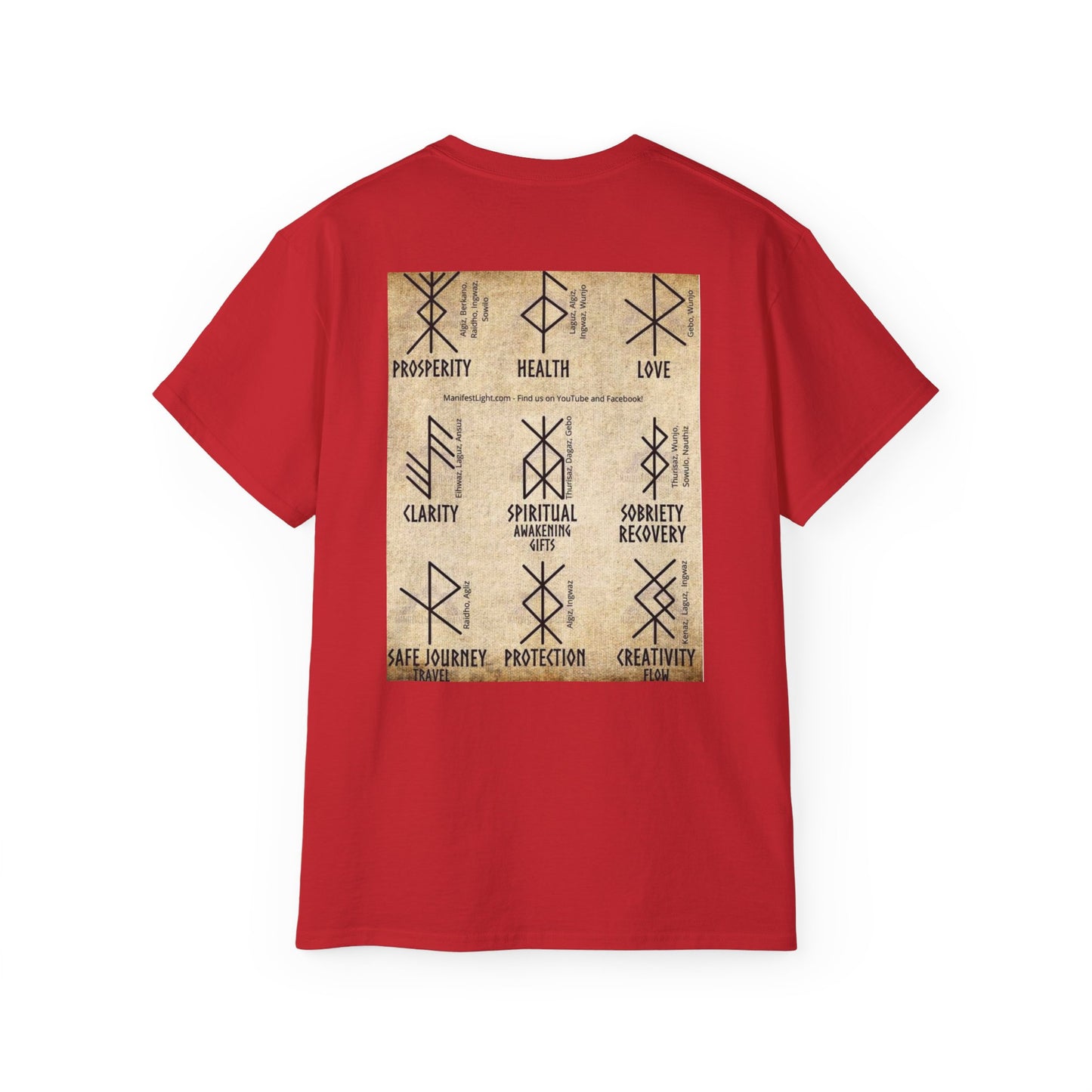 Runic Symbols T‑Shirt — Prosperity, Health & Protection Viking Rune Grid Tee