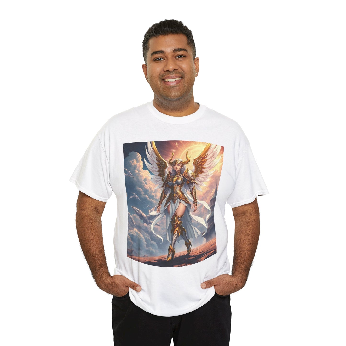 Angel Warrior Graphic Tee — Celestial Valkyrie Mythical Fantasy T-Shirt