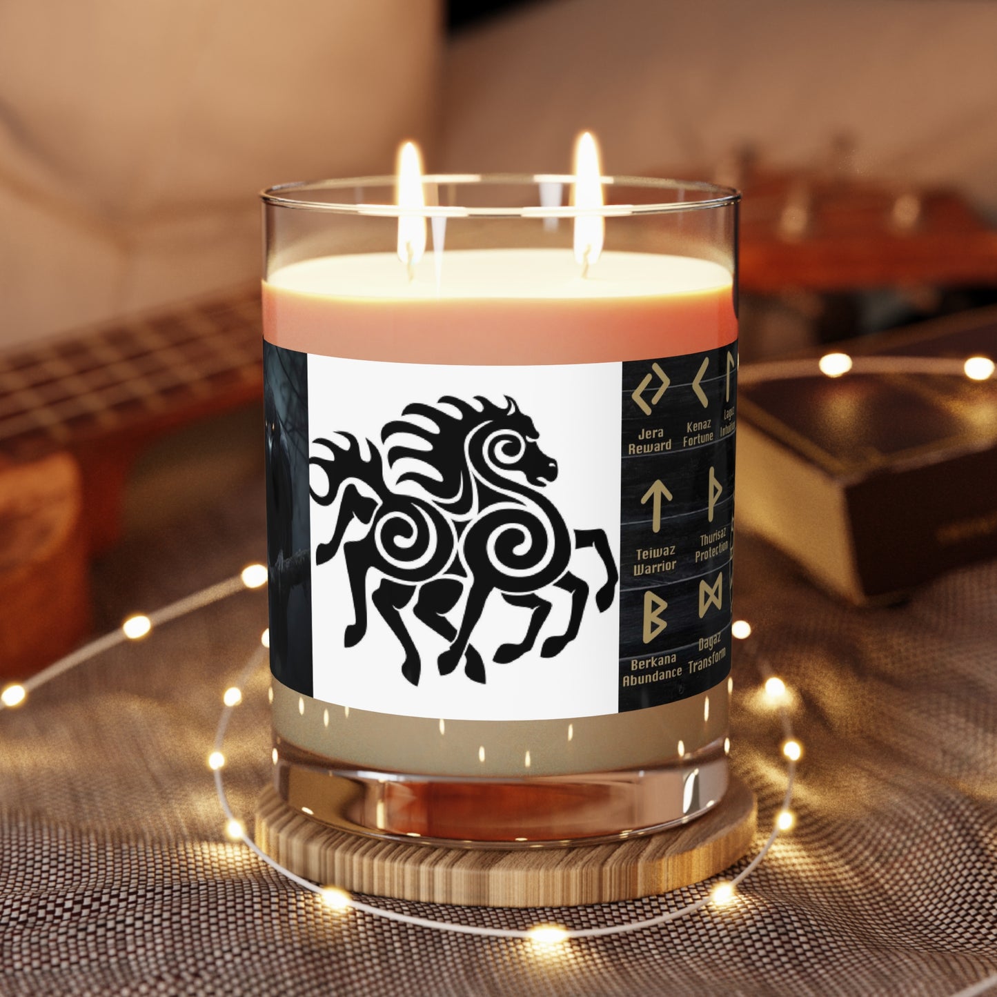 Viking Rune Scented Candle — 11oz Glass (Valhalla & Norse Symbols)