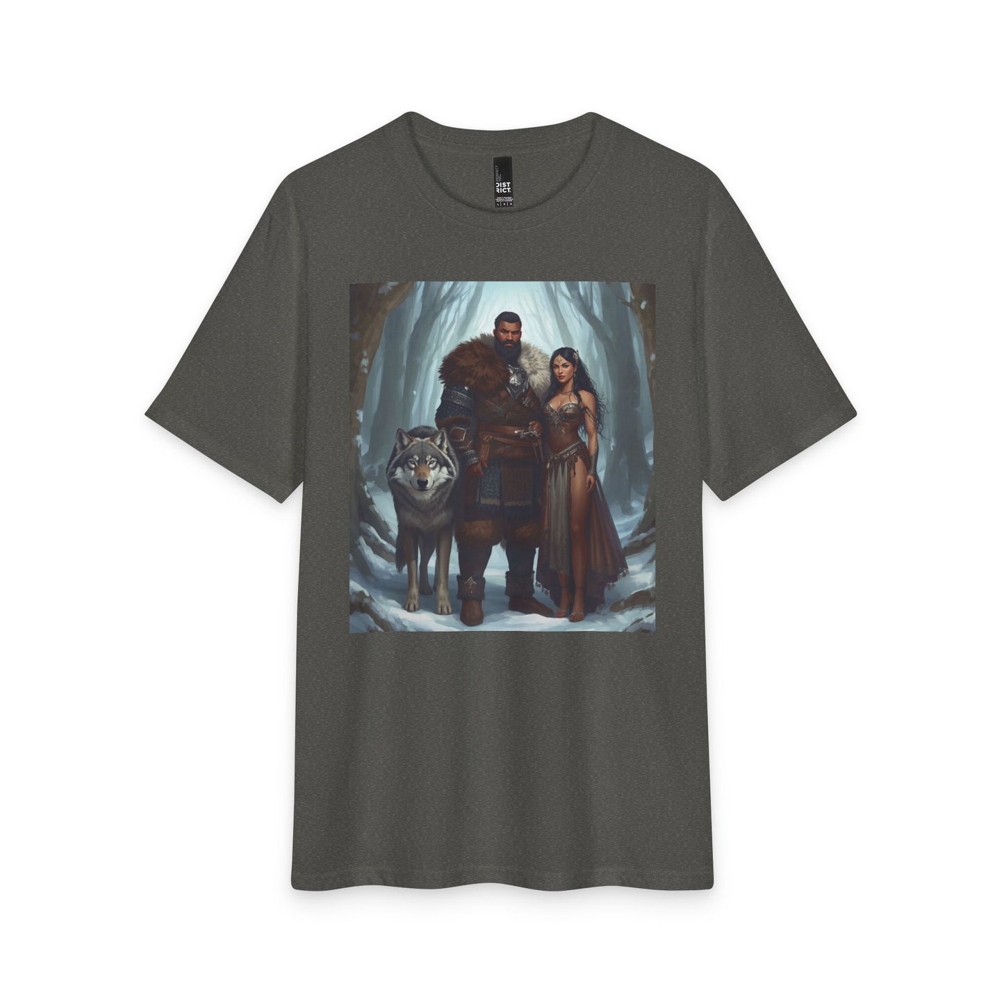 Viking Couple & Wolf Fantasy T-Shirt