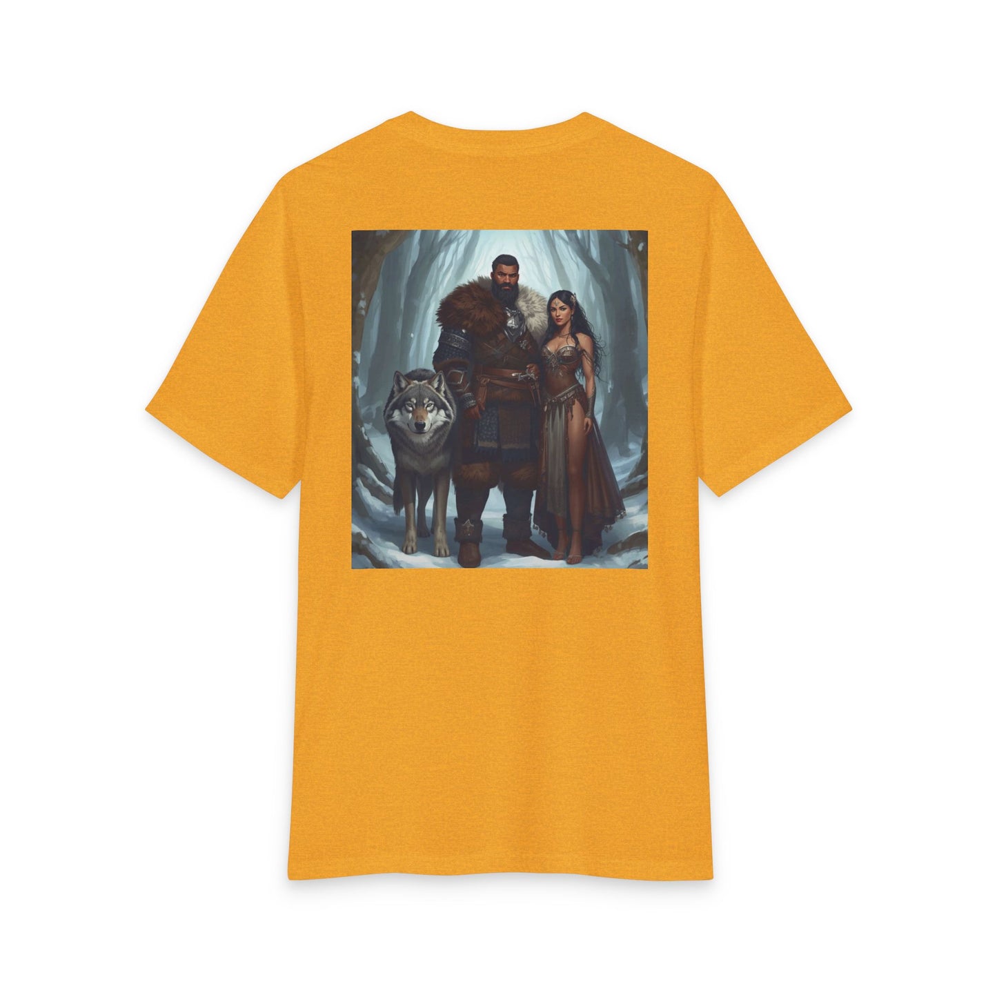 Viking Couple & Wolf Fantasy T-Shirt