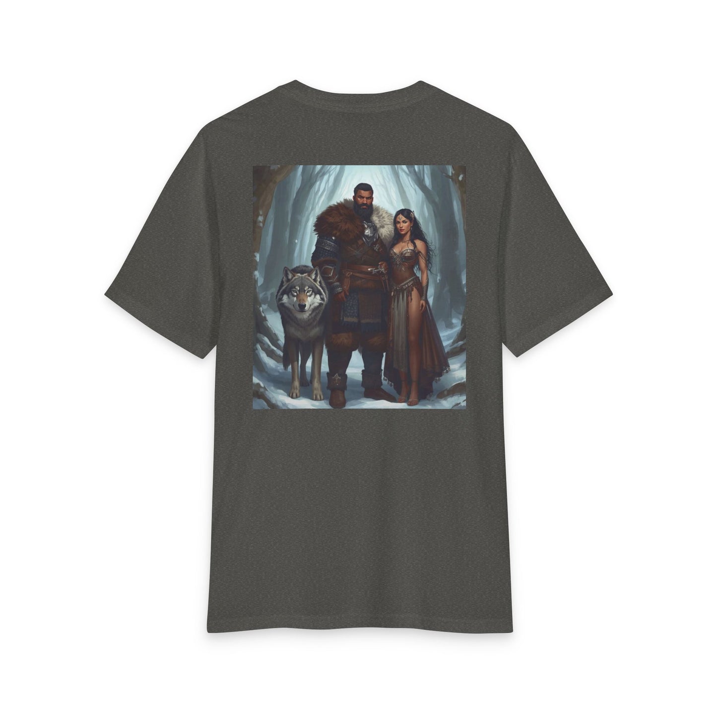 Viking Couple & Wolf Fantasy T-Shirt