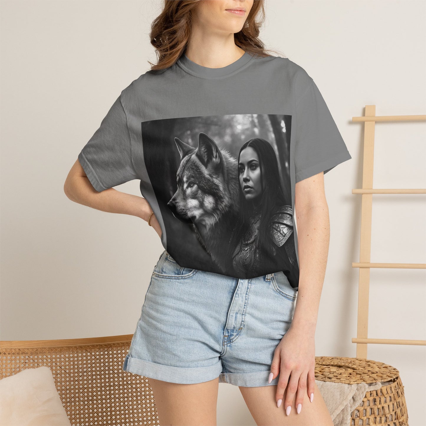 Wolf Warrior T-Shirt — Mystical Forest Warrior Graphic Tee