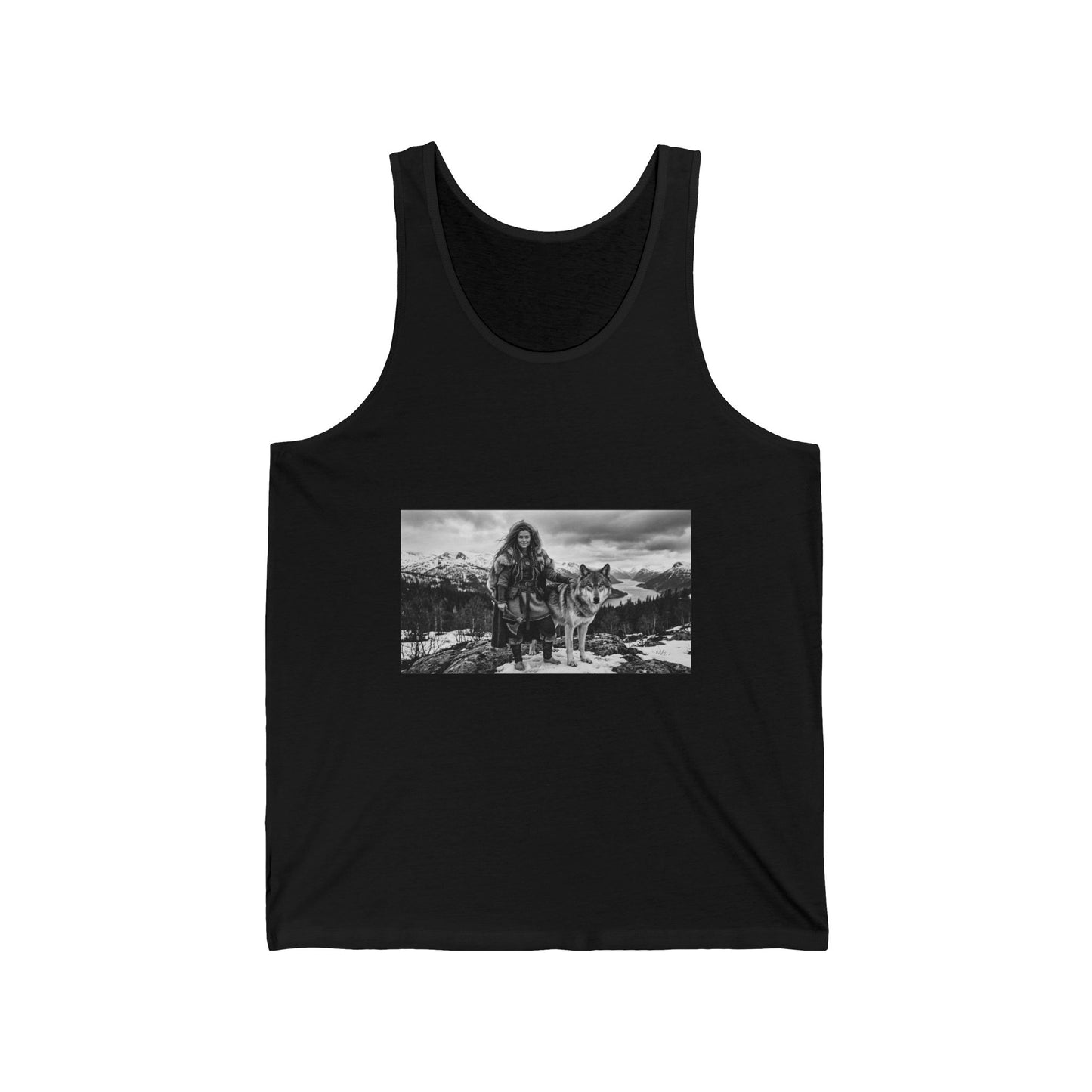 Viking Warrior & Wolf Tank Top — Nordic Mythology Graphic Tank