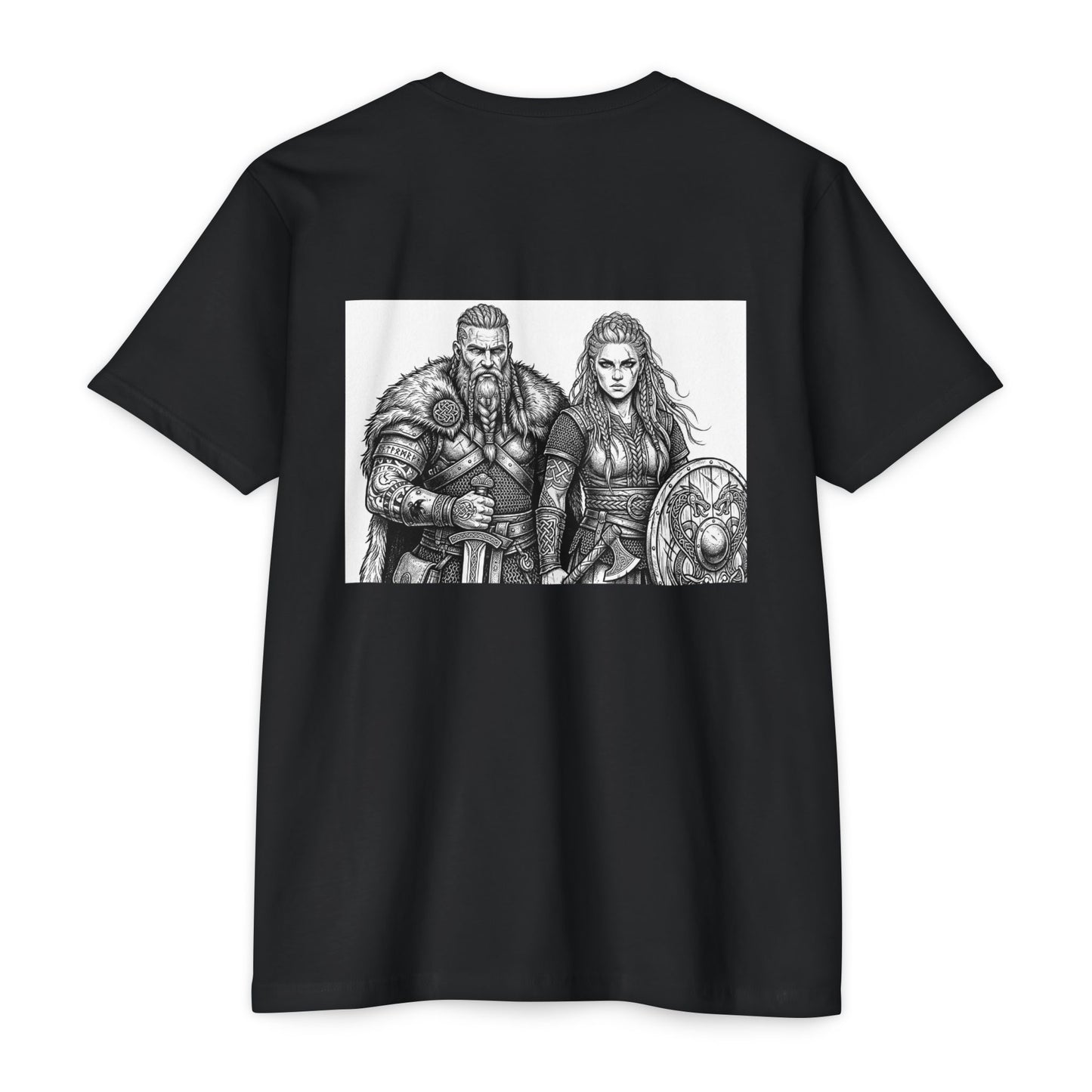Viking Warriors T-Shirt — Norse Warrior Couple Illustration