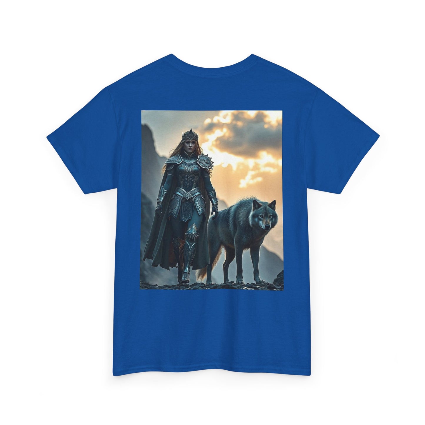 Viking Shieldmaiden & Wolf Graphic Tee