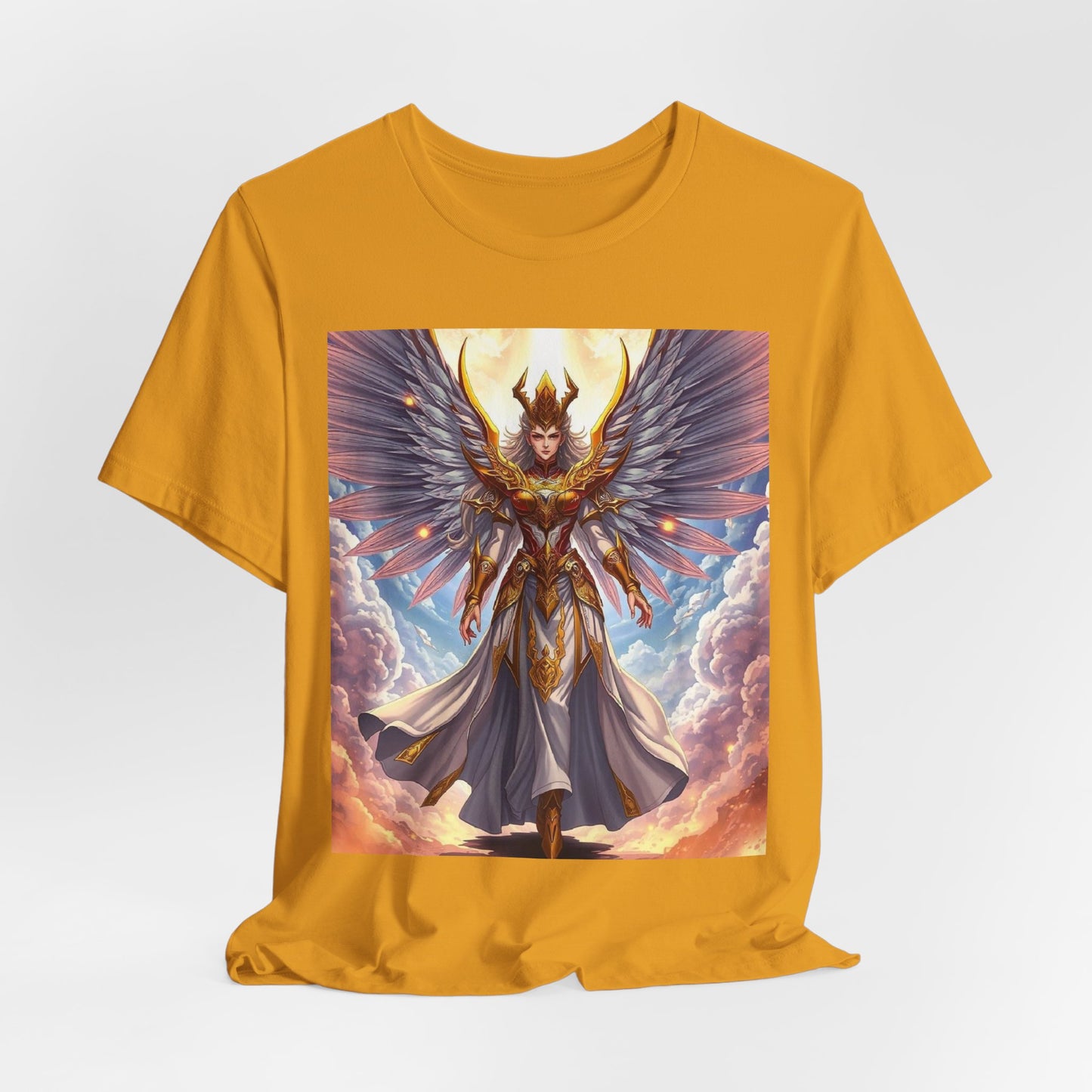 Angel Warrior Graphic Tee — Celestial Valkyrie Illustration T-Shirt