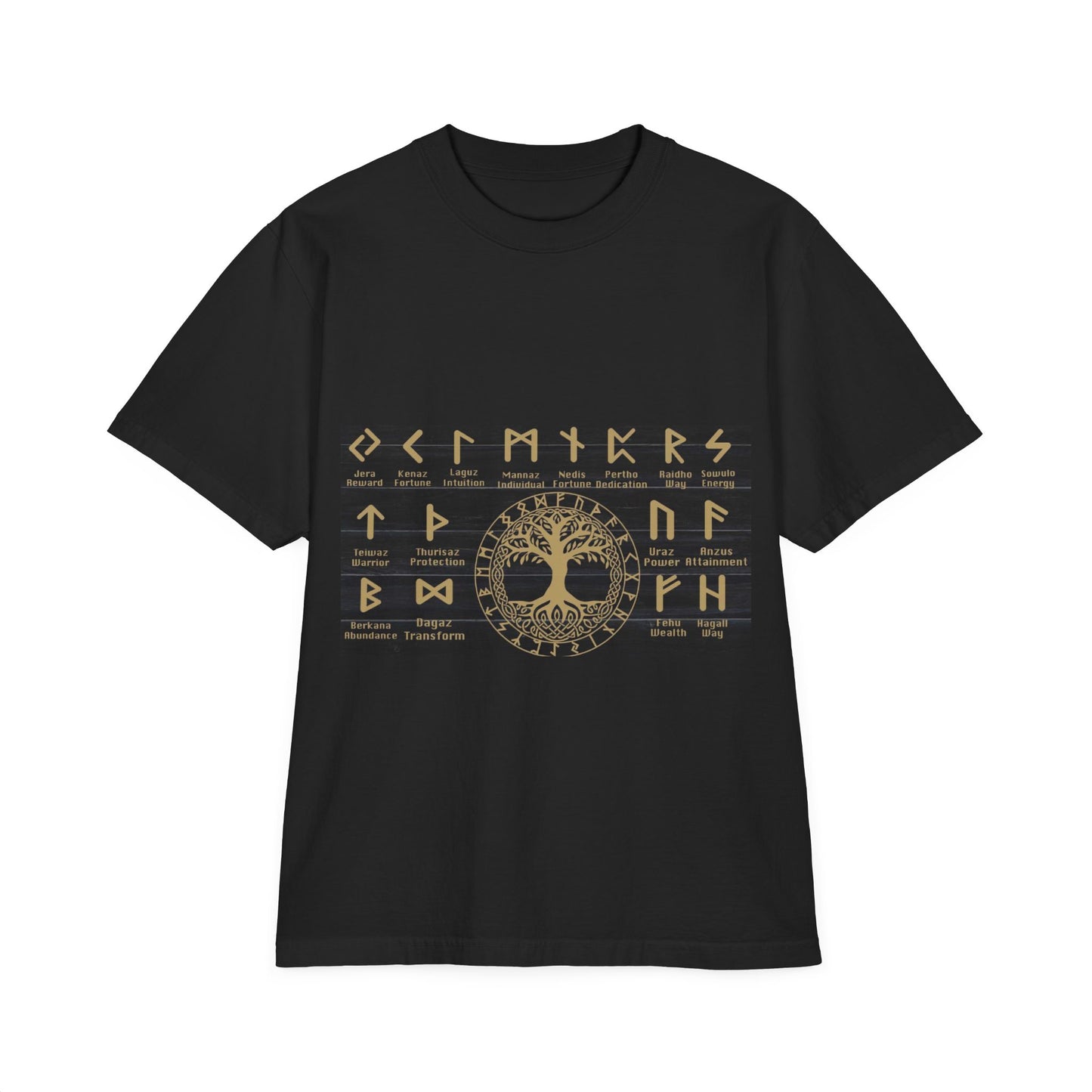 Viking Runes Tree of Life T-Shirt — Norse Rune Alphabet Graphic Tee