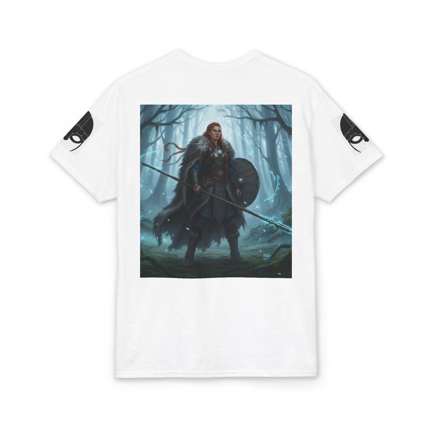 Viking Shieldmaiden T‑Shirt — Norse Warrior Forest Art Tee