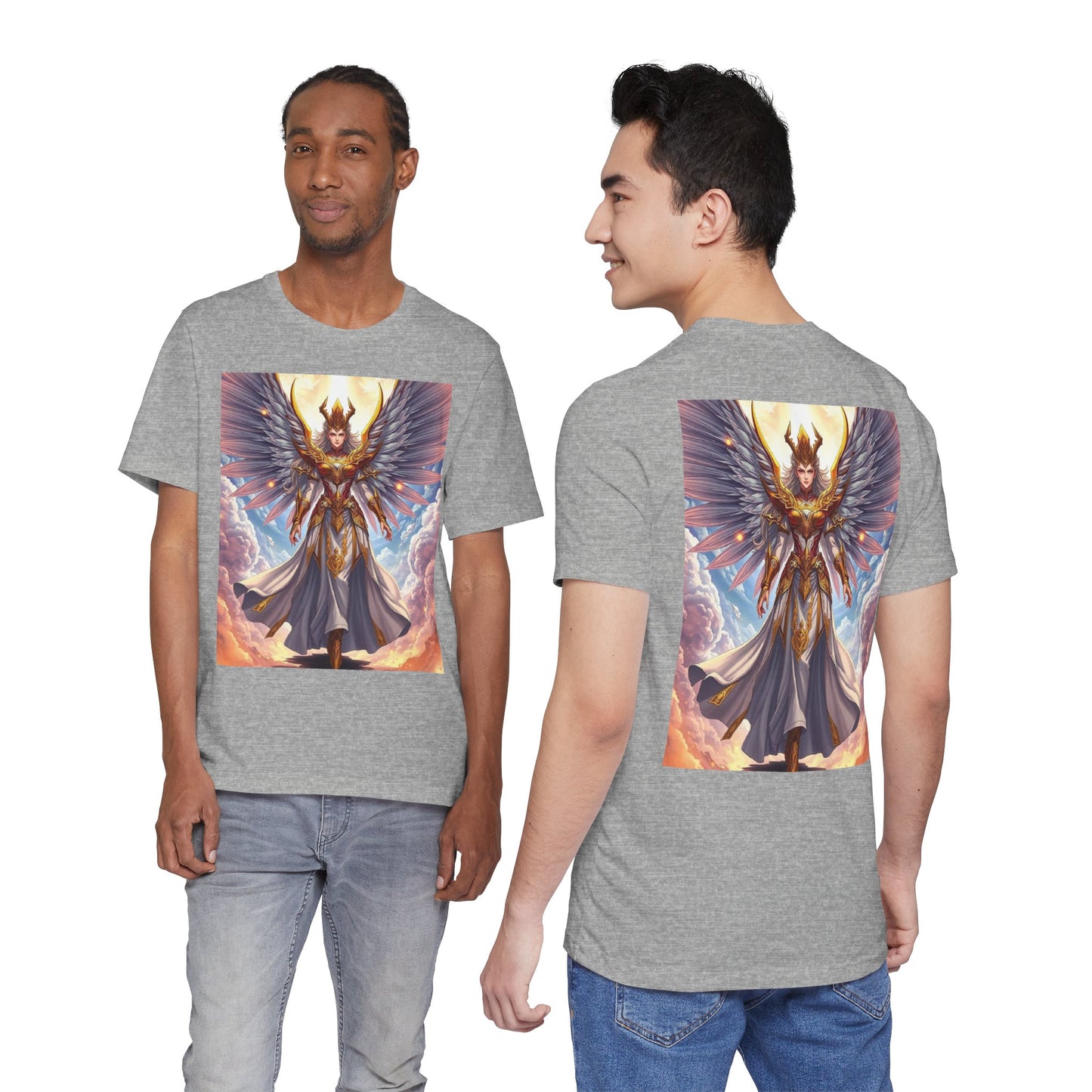 Angel Warrior Graphic Tee — Celestial Valkyrie Illustration T-Shirt