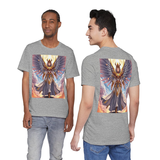 Angel Warrior Graphic Tee — Celestial Valkyrie Illustration T-Shirt