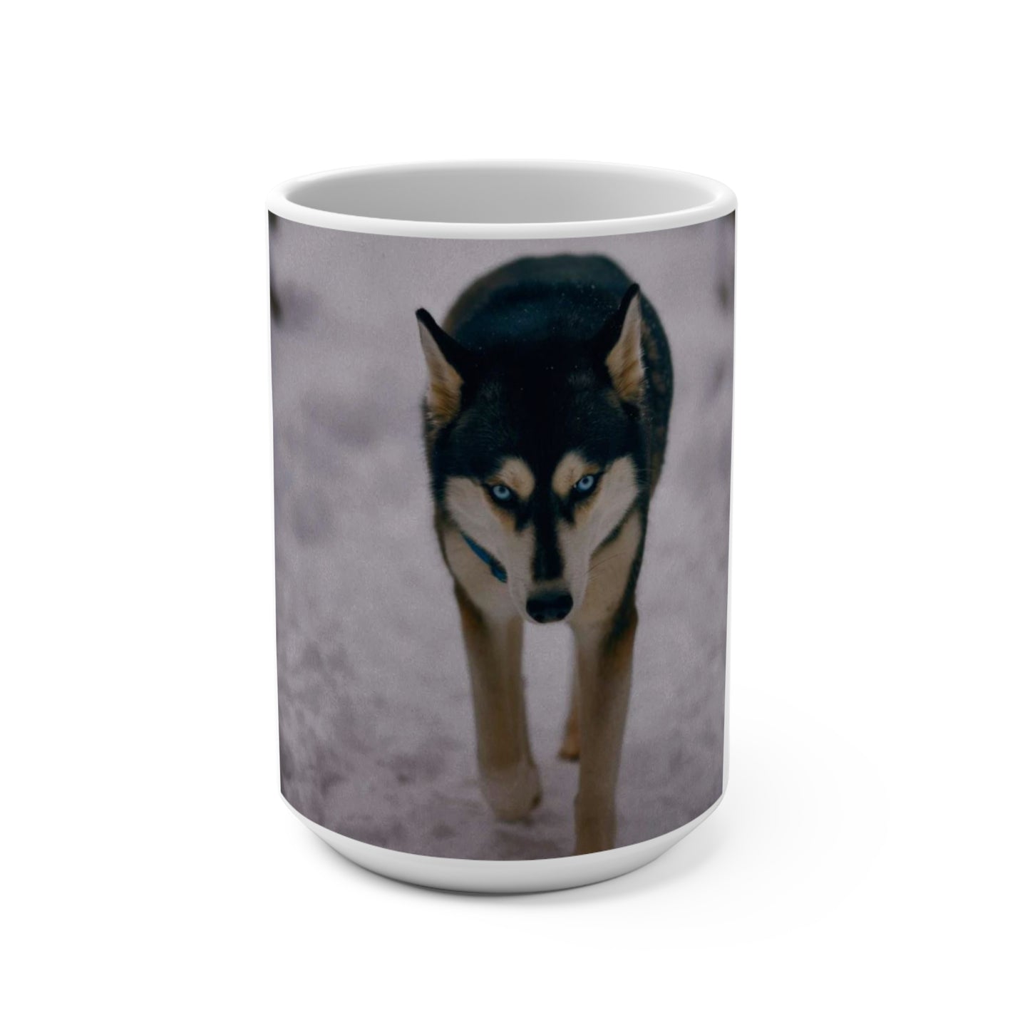 Siberian Husky Photo Mug 15oz – Winter Wolf Coffee Cup