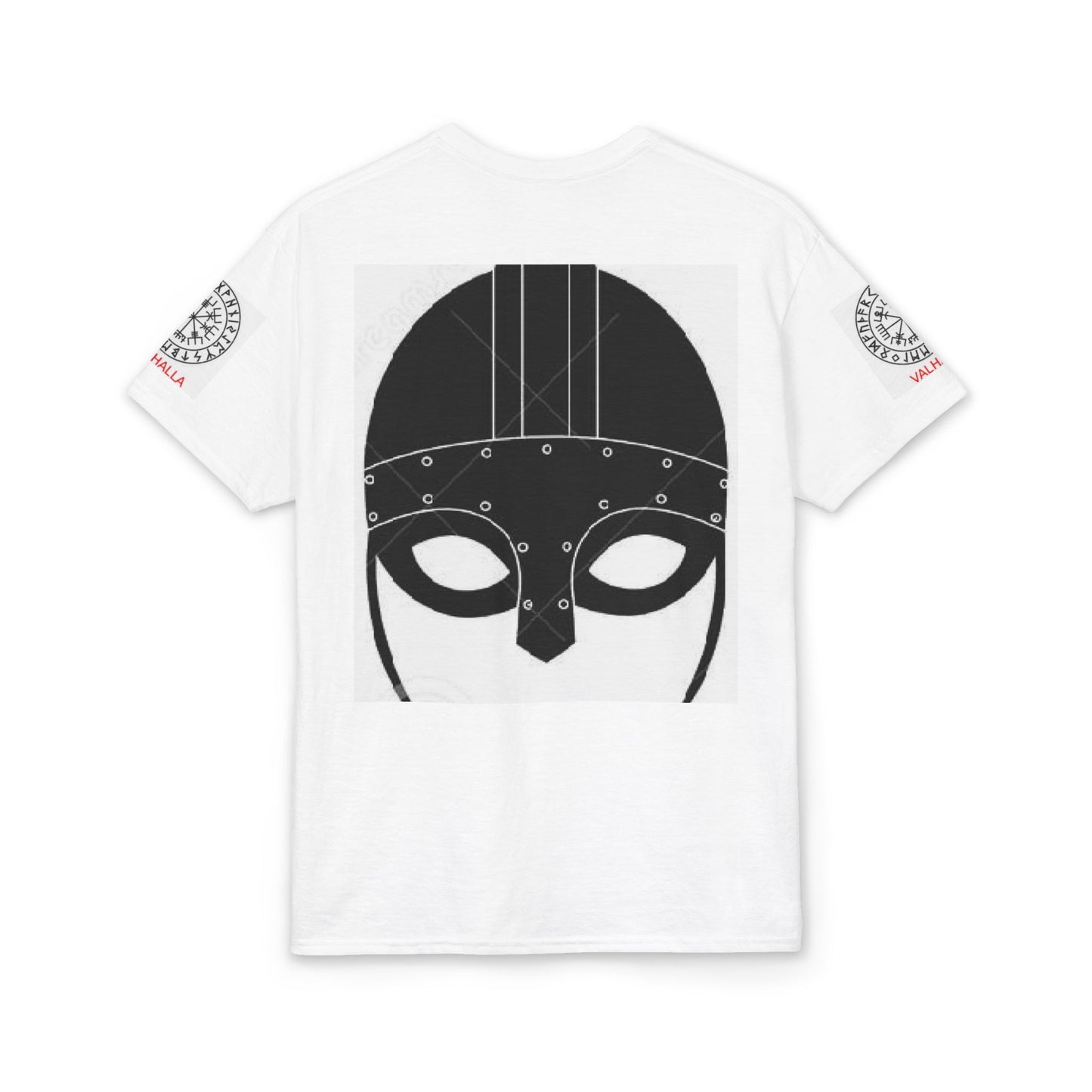 Viking Helmet Graphic T-Shirt — Norse Mask Illustration Tee