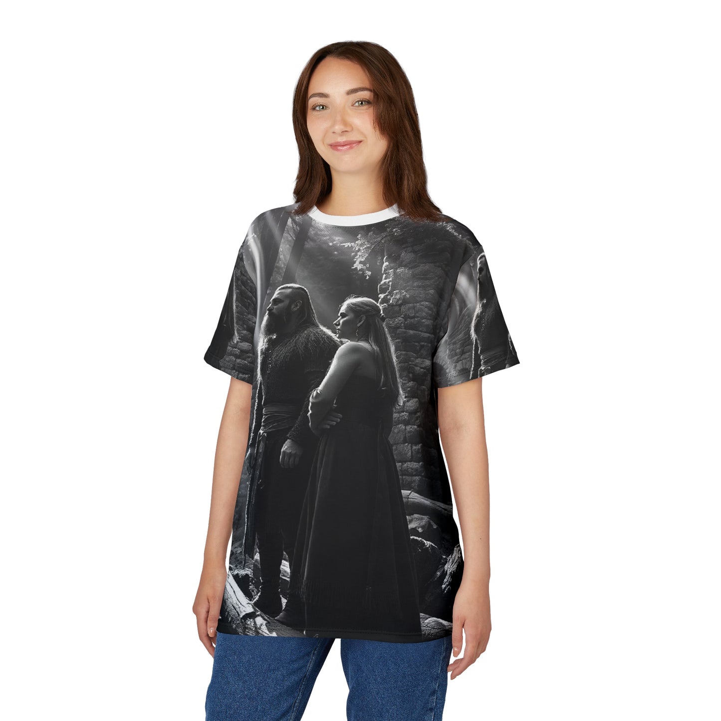 Viking Couple Scene All-Over Print Tee