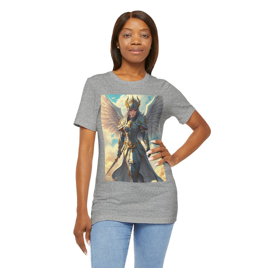 Angel Warrior T-Shirt — Fantasy Valkyrie Winged Armor Graphic Tee