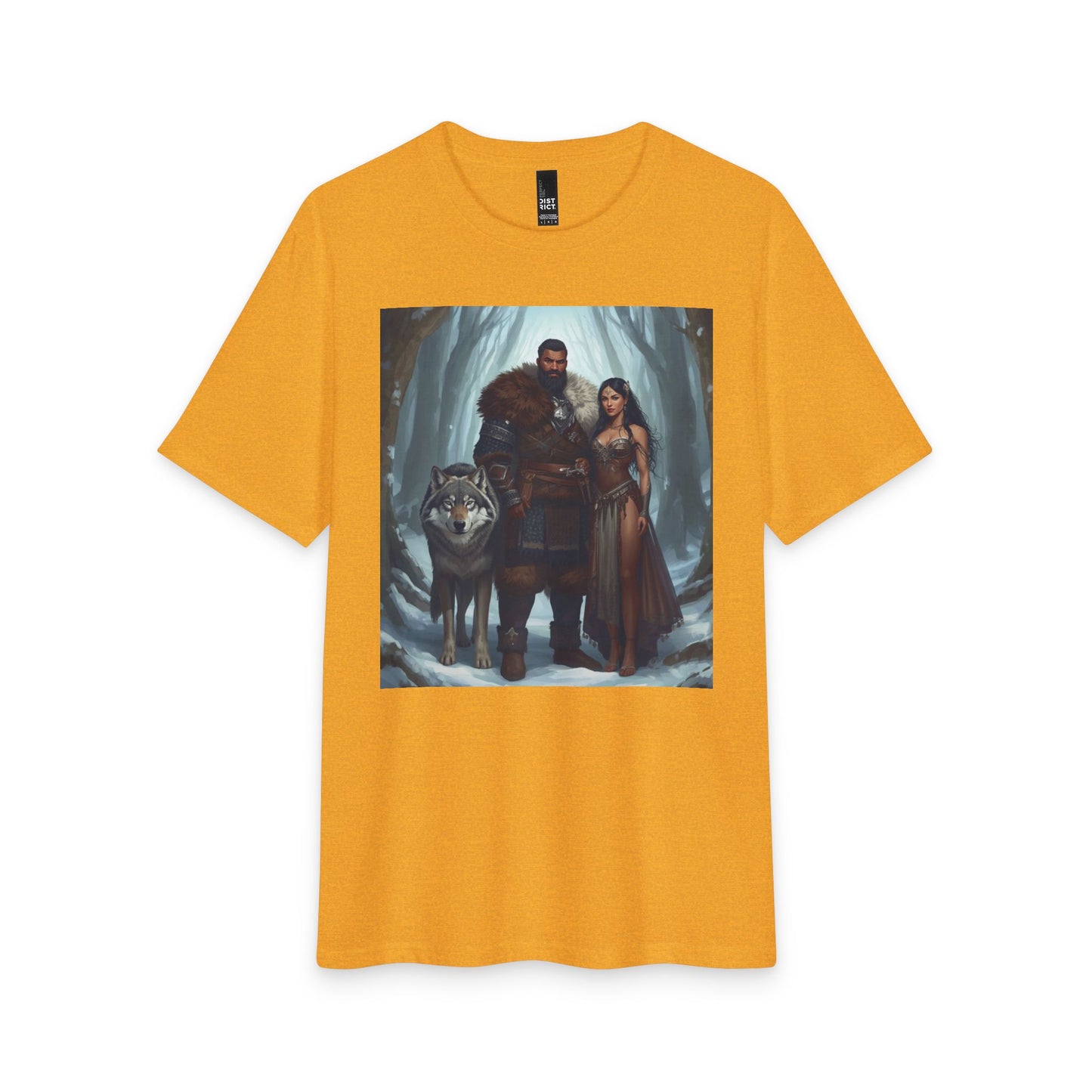 Viking Couple & Wolf Fantasy T-Shirt