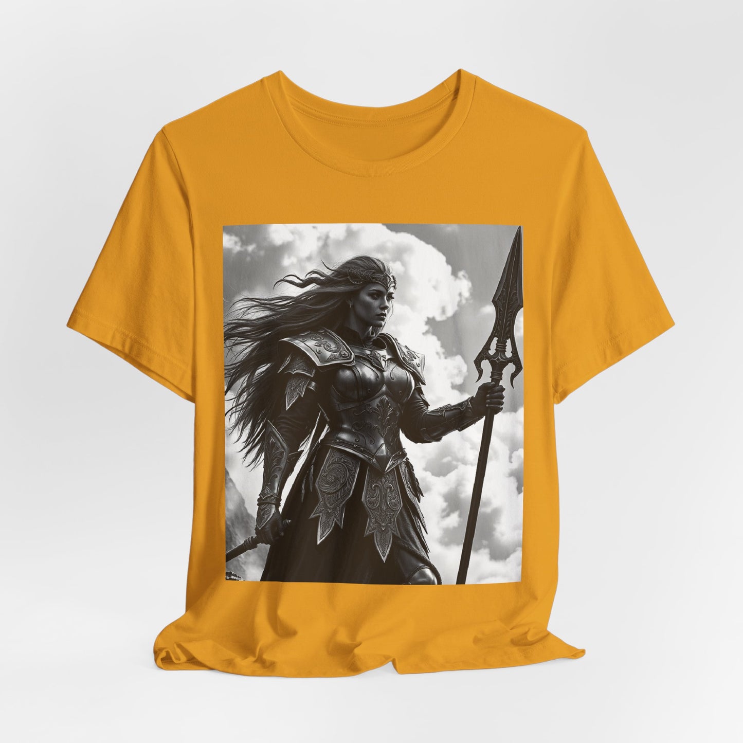 Valkyrie Warrior T-Shirt – Mythic Female Armor Art Tee