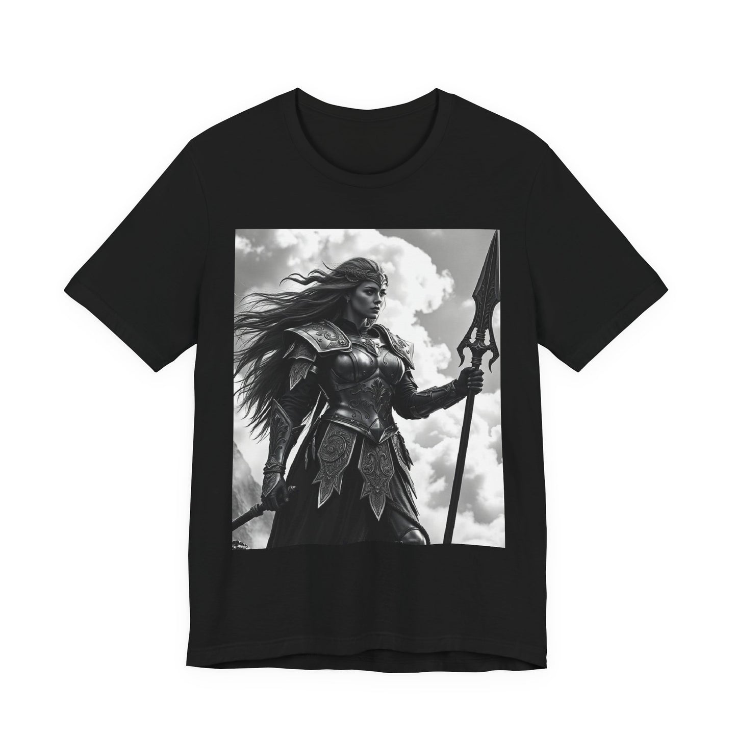 Valkyrie Warrior T-Shirt – Mythic Female Armor Art Tee