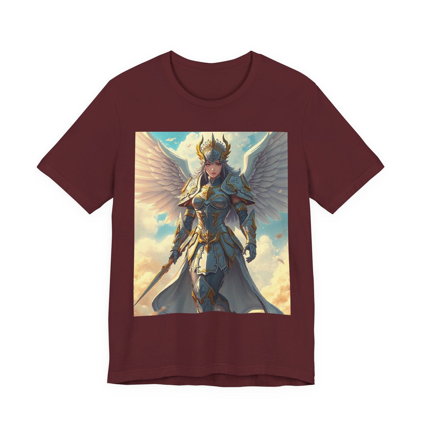 Angel Warrior T-Shirt — Fantasy Valkyrie Winged Armor Graphic Tee