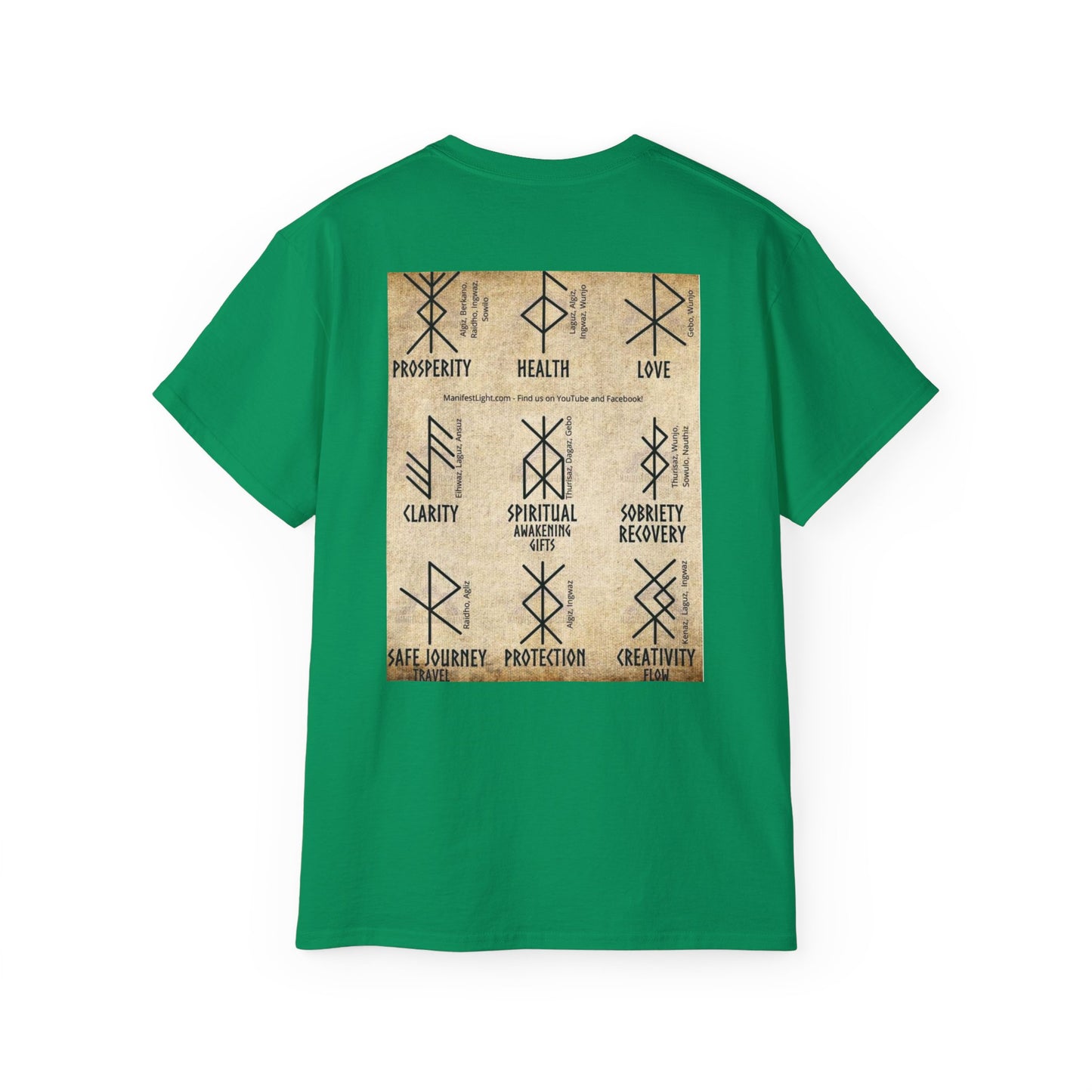 Runic Symbols T‑Shirt — Prosperity, Health & Protection Viking Rune Grid Tee
