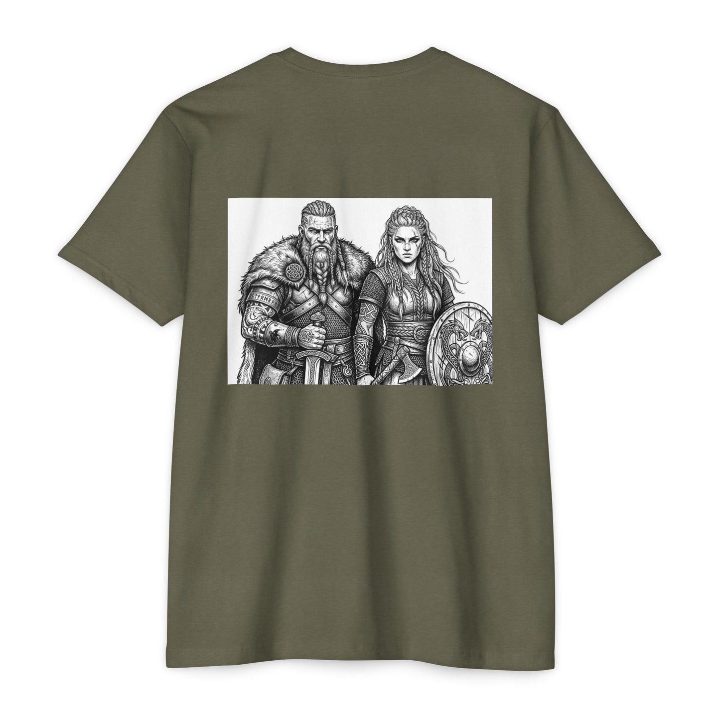 Viking Warriors T-Shirt — Norse Warrior Couple Illustration