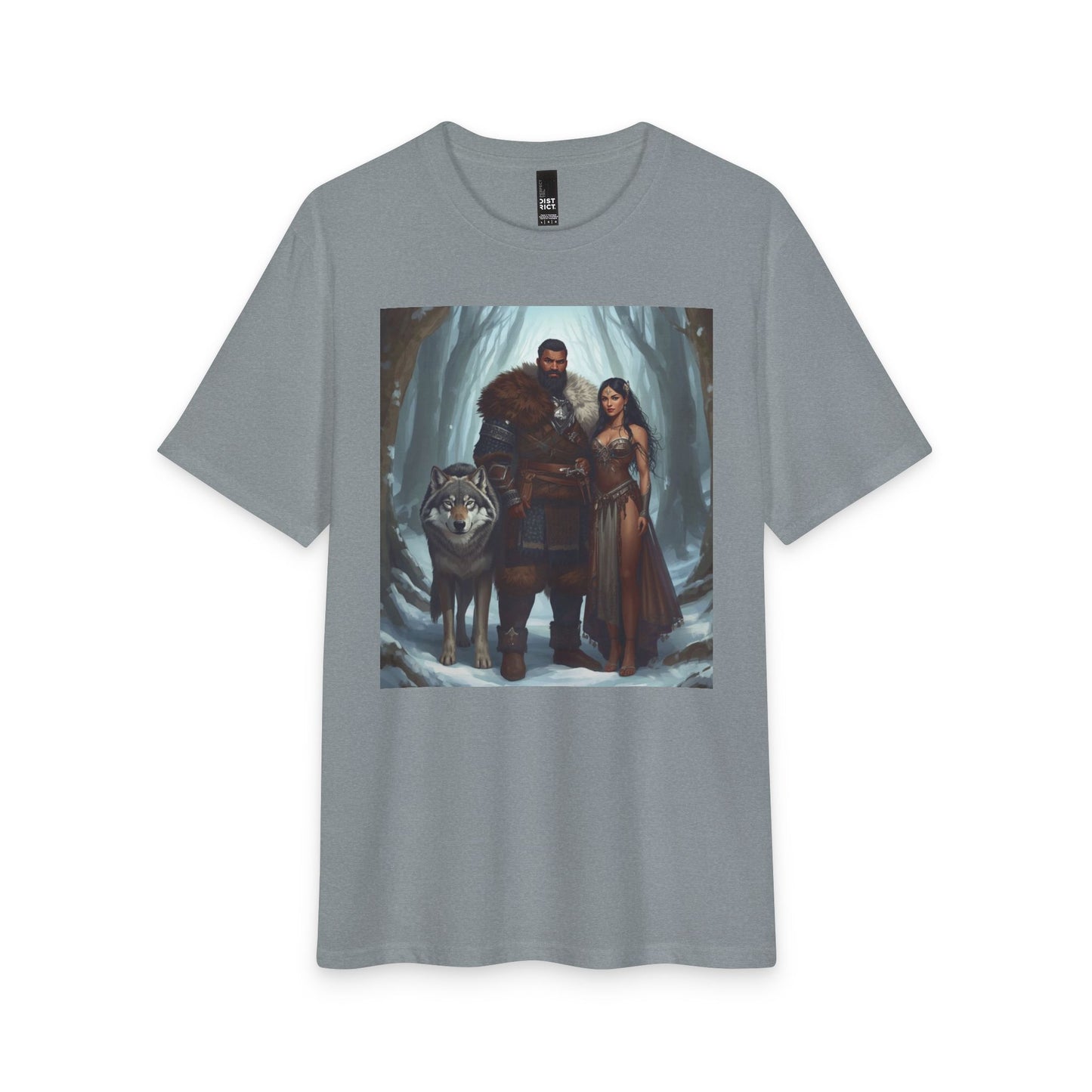 Viking Couple & Wolf Fantasy T-Shirt