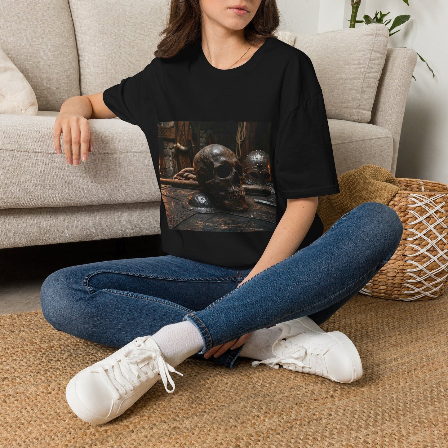 Skull & Relics Graphic T-Shirt — Gothic Vintage Curio Tee