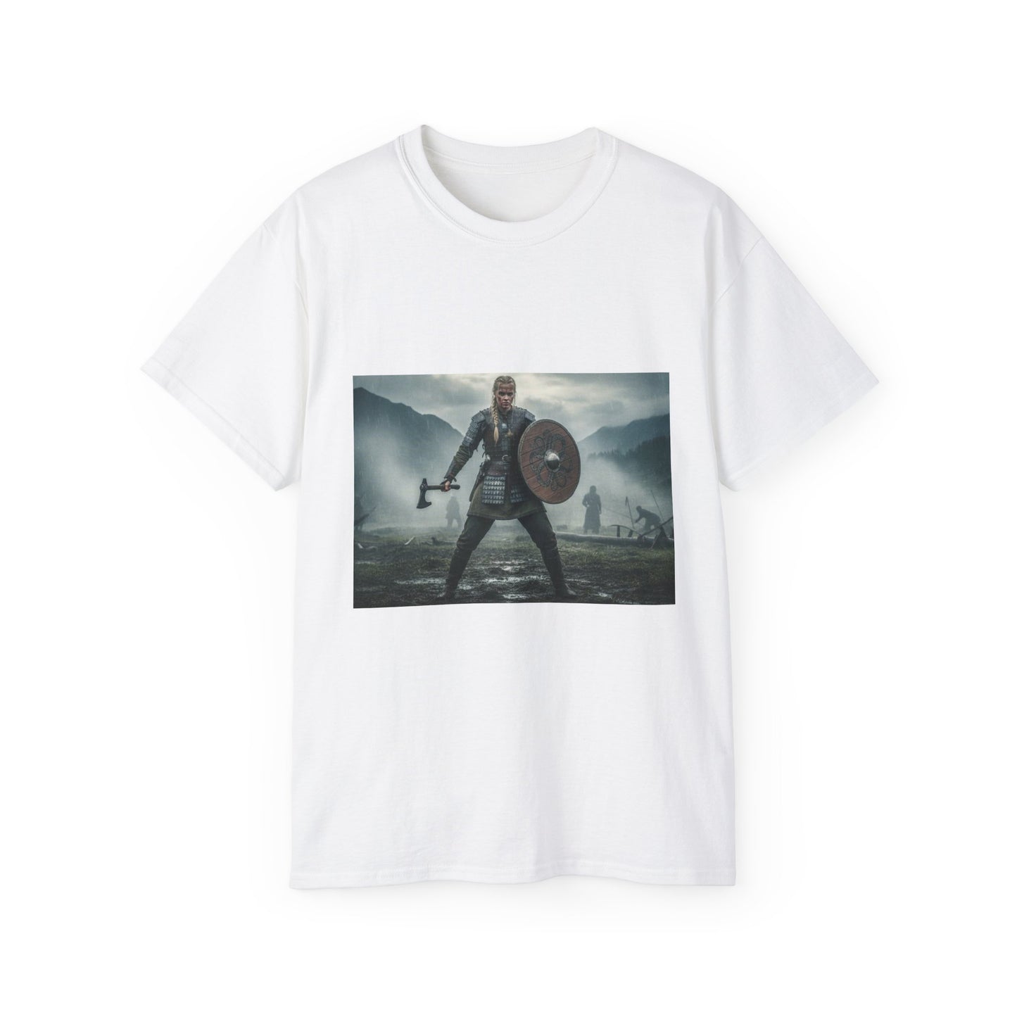Viking Warrior T‑Shirt — Shield & Axe Norse Battle Graphic Tee
