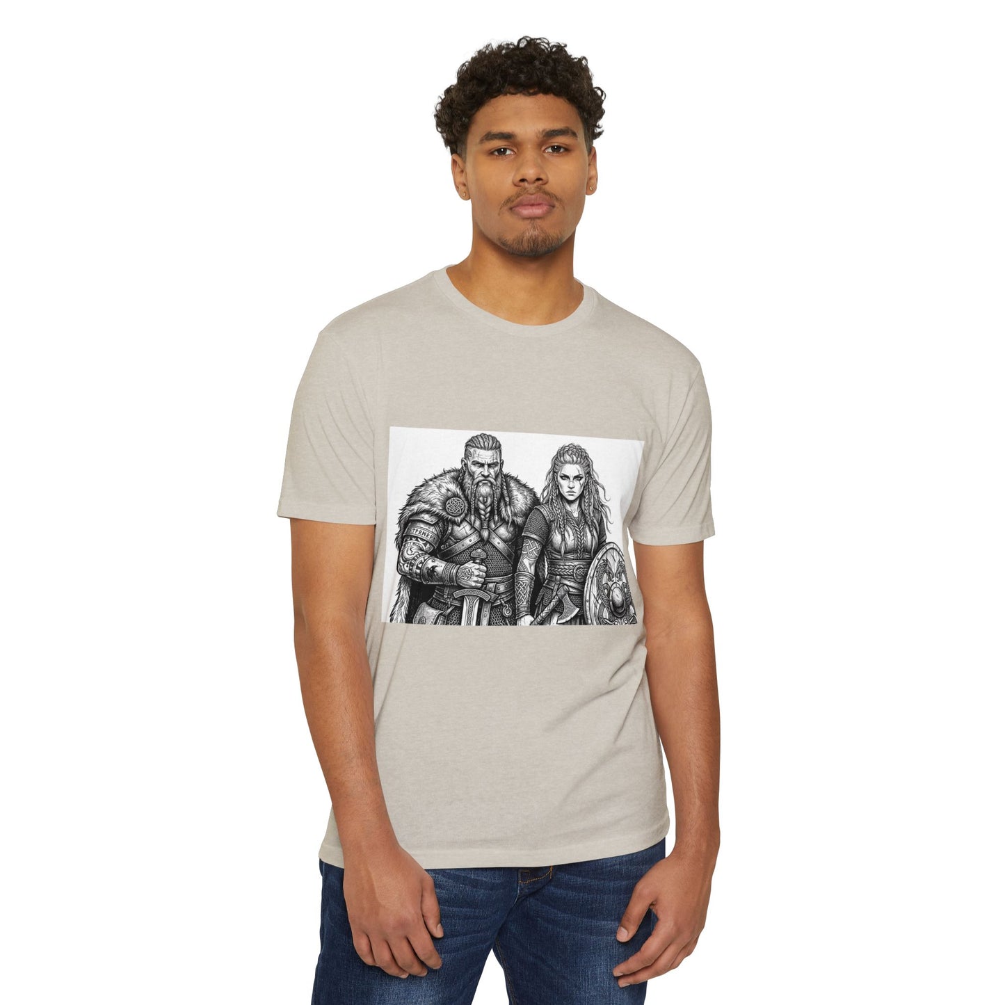 Viking Warriors T-Shirt — Norse Warrior Couple Illustration