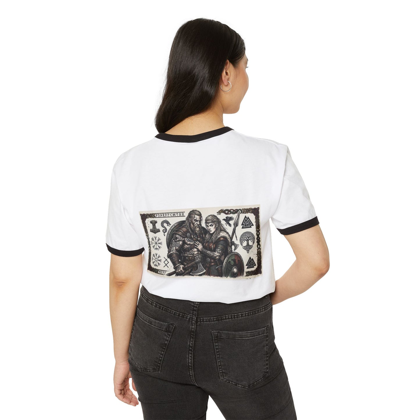 Viking Family Ringer T-Shirt — Norse Shieldmaiden & Warrior Design