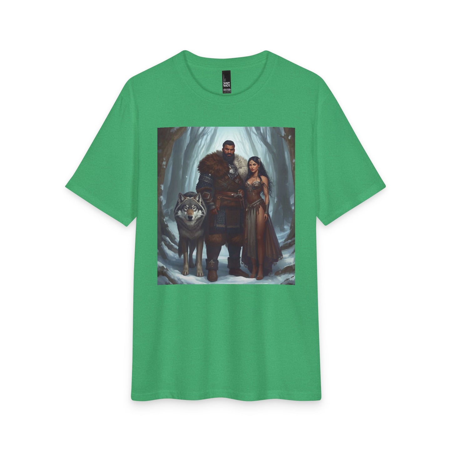 Viking Couple & Wolf Fantasy T-Shirt