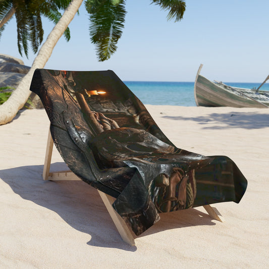 Pirate Skull Beach Towel — Dark Treasure Cove Design