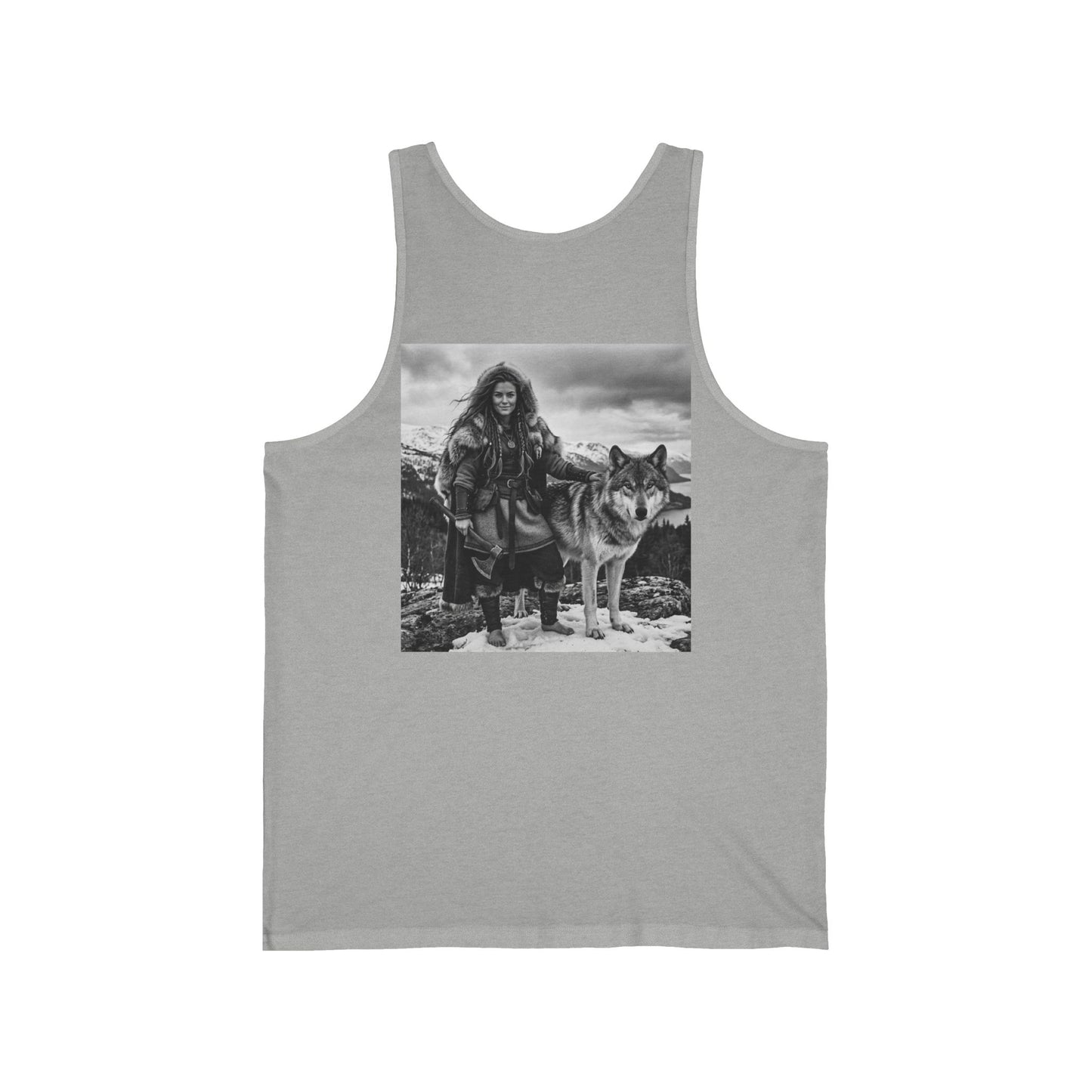 Viking Warrior & Wolf Tank Top — Nordic Mythology Graphic Tank