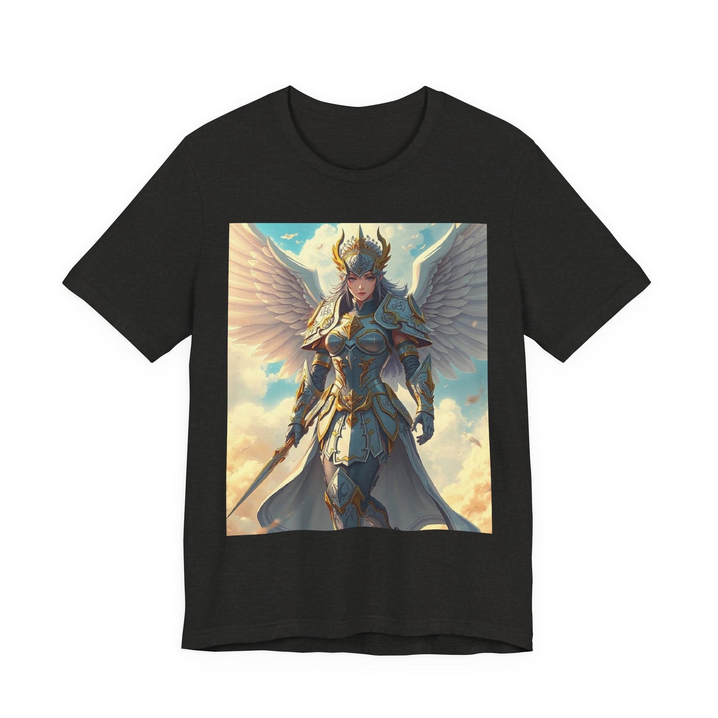 Angel Warrior T-Shirt — Fantasy Valkyrie Winged Armor Graphic Tee