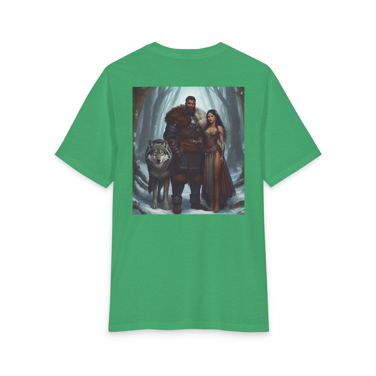 Viking Couple & Wolf Fantasy T-Shirt