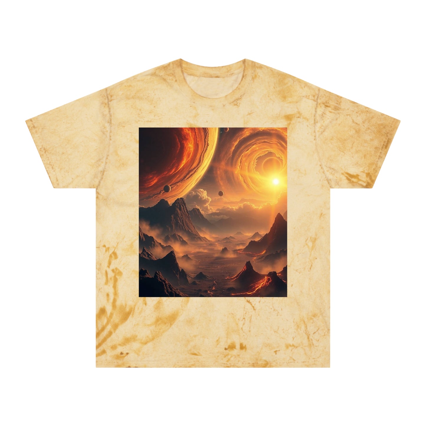 Solar Stormscape Tee — Sci‑Fi Planet Landscape Graphic T-Shirt