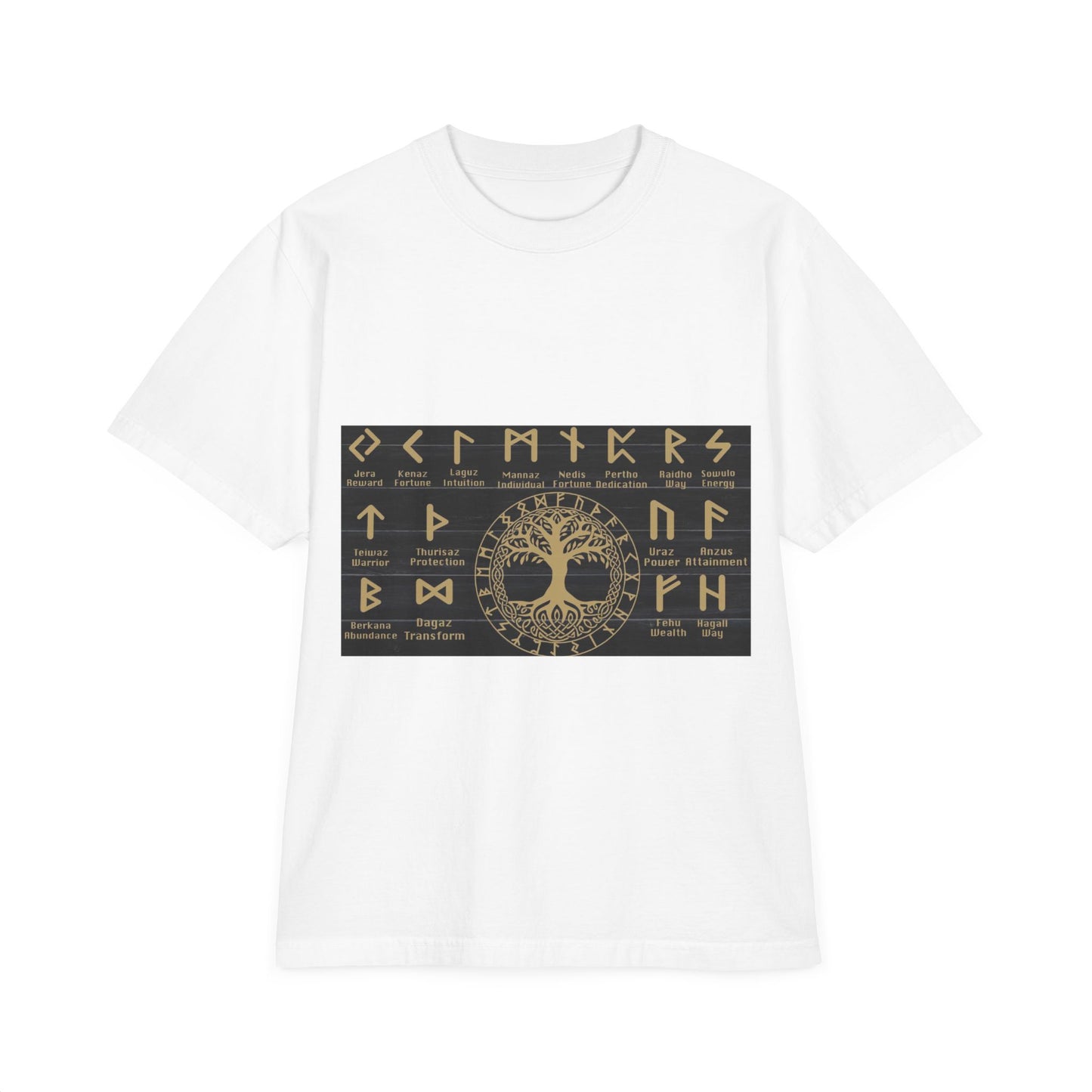 Viking Runes Tree of Life T-Shirt — Norse Rune Alphabet Graphic Tee